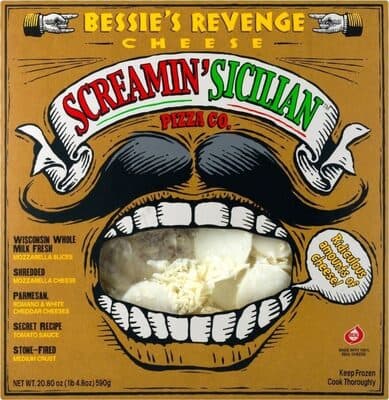 Bessie's Revenge Wisconsin Whole Milk Fresh Mozzarella Slices, Shredded Mozzarella Cheese, Parmesan, Romano & White Cheddar Cheese Pizza