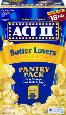 Act II Butter Lovers Popcorn Pantry Pack