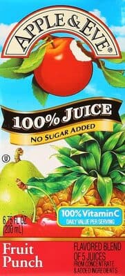100% Juice Fruit Punch Flavored Blend of 4 Juices from Concentrate