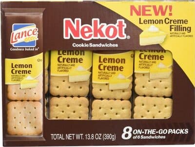 Lance Nekot Cookie Sandwiches, Lemon Creme Filling