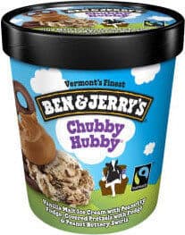 Chubby Hubby Vanilla Malt Ice Cream with Peanutty Fudge-Covered Pretzels and Fudge & Peanut Buttery Swirls
