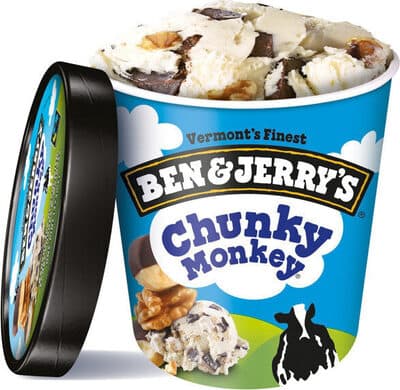 Chunky Monkey Banana Ice Cream With Fudge Chunks & Walnuts