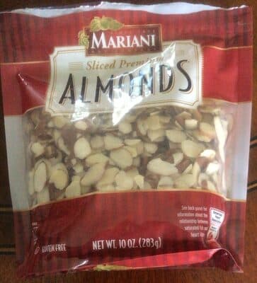 Sliced premium almonds