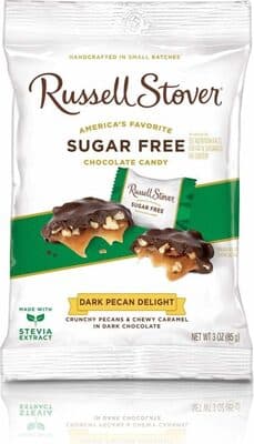 Sugar Free Crunchy Pecans & Chewy Caramel In Dark Chocolate Candy