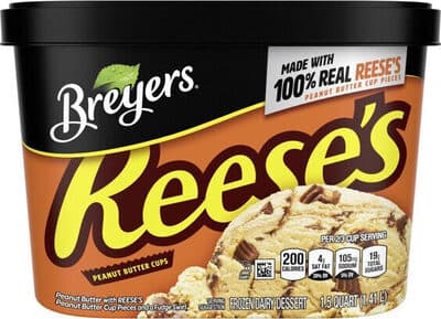 Reese's Peanut Butter With Cup Pieces And A Fudge Swirl Frozen Dairy Dessert