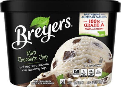 Mint Chocolate Chip Ice Cream With Chocolate Flavored Chips