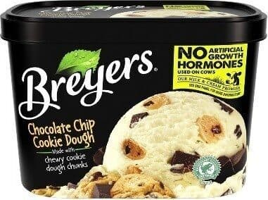 Chocolate Chip Cookie Dough Vanilla Flavor, Chocolate Chip Cookie Dough and Chocolate Flavored Chips Frozen Dairy Dessert