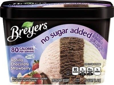 Vanilla Chocolate Strawberry Flavored No Sugar Added Frozen Dairy Dessert
