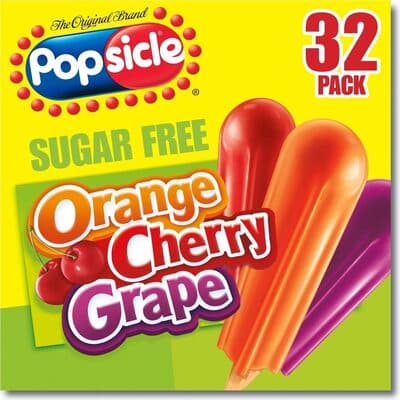 Orange, Cherry, Grape Flavored Sugar Free Low Calorie Ice Pops Quiescently Frozen Confections