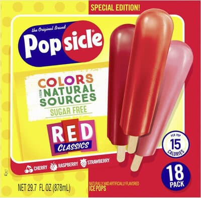 Red Classics Cherry, Raspberry, Strawberry Flavored Sugar Free Ice Pops