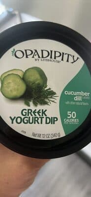 Cucumber Dill Flavored Greek Yogurt Dip