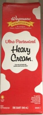 Grade A Ultra-Pasteurized Heavy Cream