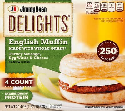Turkey Sausage, Egg White & Cheese English Muffin Sandwiches