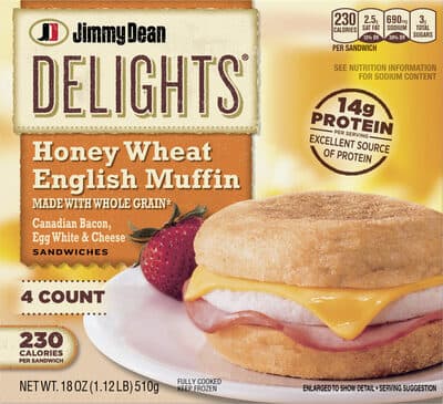 Canadian Bacon, Egg White & Cheese Honey Wheat English Muffin Sandwiches