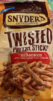 Seasoned With A Dash Of Onion, Garlic & Pepper Twisted Pretzel Sticks