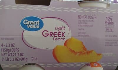 Peach Fruit On The Bottom Light Greek Nonfat Yogurt