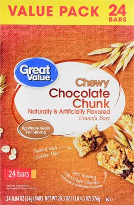 CHOCOLATE CHUNK FLAVORED CHEWY GRANOLA BARS, CHOCOLATE CHUNK