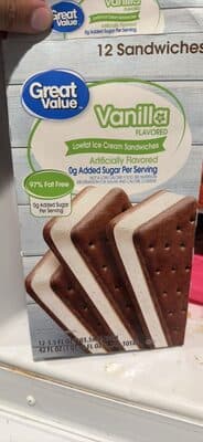 Vanilla Flavored Lowfat Ice Cream Sandwiches