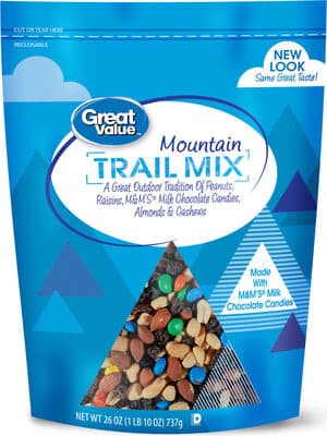 Mountain Outdoor Tradition of Roasted Salted Peanuts, Raisins, M&M's Milk Chocolate Candies, Roasted Salted Almonds, & Roasted Salted Cashews Trail Mix