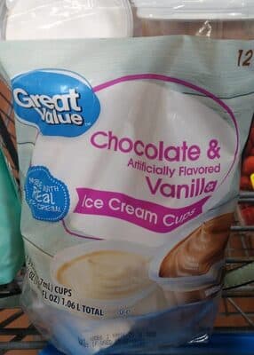 Chocolate and vanilla ice cream cups