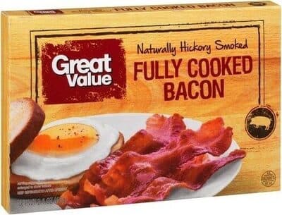 Great Value, Fully Cooked Natural Hardwood Smoked Bacon