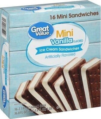 Vanilla Flavored Mini Ice Cream Sandwiches
