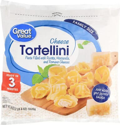 Cheese Pasta Filled with Ricotta, Mozzarella, and Romano Cheeses Tortellini