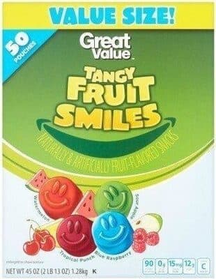 Watermelon, Tropical Punch, Blue Raspberry, Sour Apple Tangy Fruit Smiles