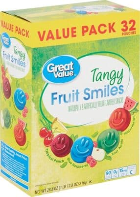 Watermelon, Tropical Punch, Blue Raspberry, Sour Apple Tangy Fruit Smiles