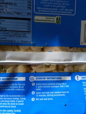Great Value Steamable Cauliflower, Frozen