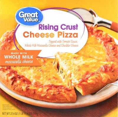Cheese Topped with Tomato Sauce, Whole Milk Mozzarella Cheese and Cheddar Cheese Rising Crust Pizza