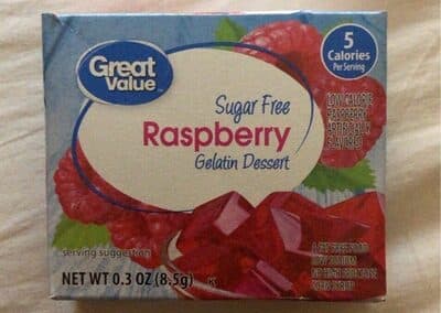 Raspberry Flavored Sugar Free Low Calorie Gelatin Dessert