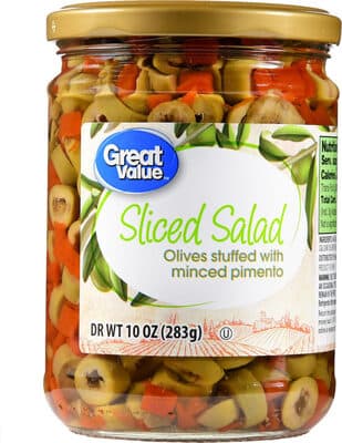 Sliced Salad Olives Stuffed With Minced Pimento