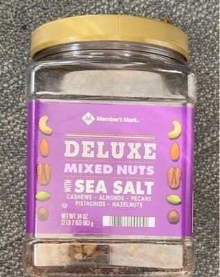 Cashews, Almonds, Pecans, Pistachios, Hazelnuts Deluxe Mixed Nuts with Sea Salt