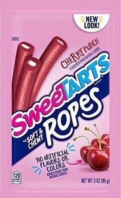 Sweetarts Soft & Chewy Ropes Tangy Candy, Cherry Punch