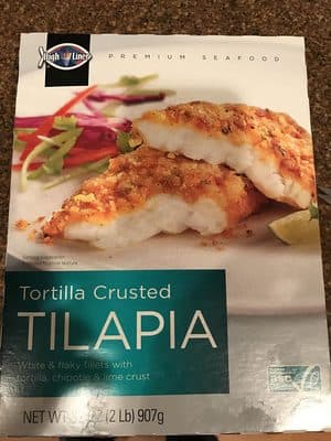Tortilla Crusted Tilapia White & Flaky Fillets Encrusted with Corn Tortilla Chips, Chipotle Pepper & Garlic