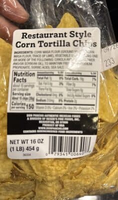 Yellow Corn Mexican Style Tortilla Triangle Chips