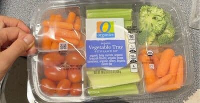 Organic Vegetable Tray with Ranch Dressing, Organic Carrots, Organic Broccoli, Organic Grape Tomatoes, Organic Celery