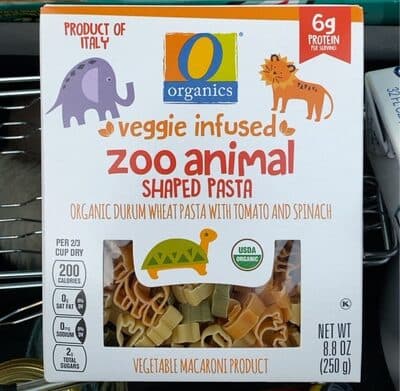 Zoo Animal Shaped Pasta Vegetable Macaroni Product