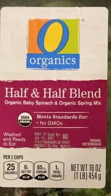 Half & Half Blend Organic Spring Mix & Organic Spinach