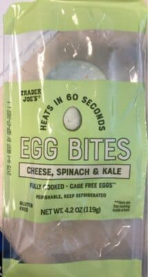 Egg bites cheese, spinach, kale
