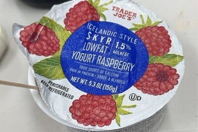 icelandic style skyr lowfat yogurt raspberry