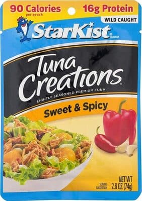 Tuna Creations, Lightly Marinated Premium Chunk Light Tuna, Sweet & Spicy