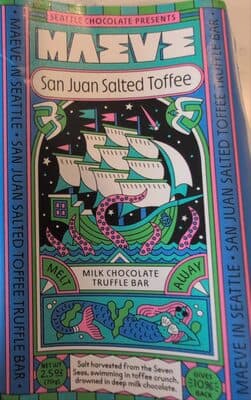 SEATTLE CHOCOLATES, SAN JUAN SEA SALT MILK CHOCOLATE TRUFFLE BAR