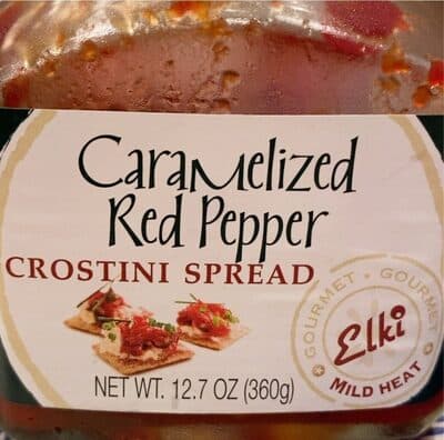 Elkis gourmet caramelized red pepper crostini spread