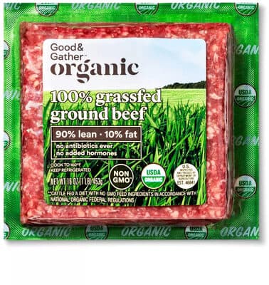 90% LEAN / 10% FAT 100% GRASSFED GROUND BEEF
