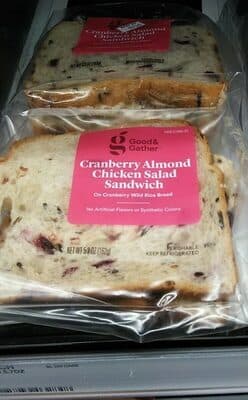 Cranberry Almond Chicken Salad on Cranberry Wild Rice Bread Sandwich
