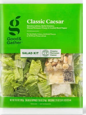 Classic Caesar Romaine Lettuce, Garlic Croutons, Shaved Parmesan Cheese & Cracked Black Pepper Salad Kit
