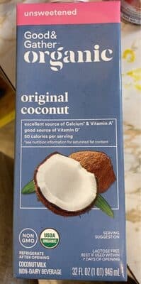 Unsweetened Organic Coconut Milk Non-Dairy Beverage