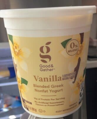 Vanilla Flavor Blended Greek Nonfat Yogurt